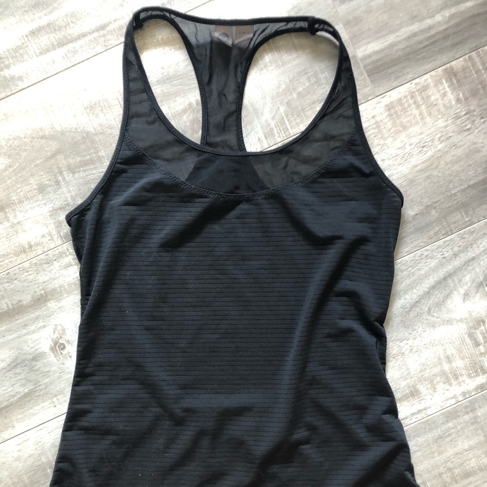 Roxy fitness yoga workout black tank top sheer